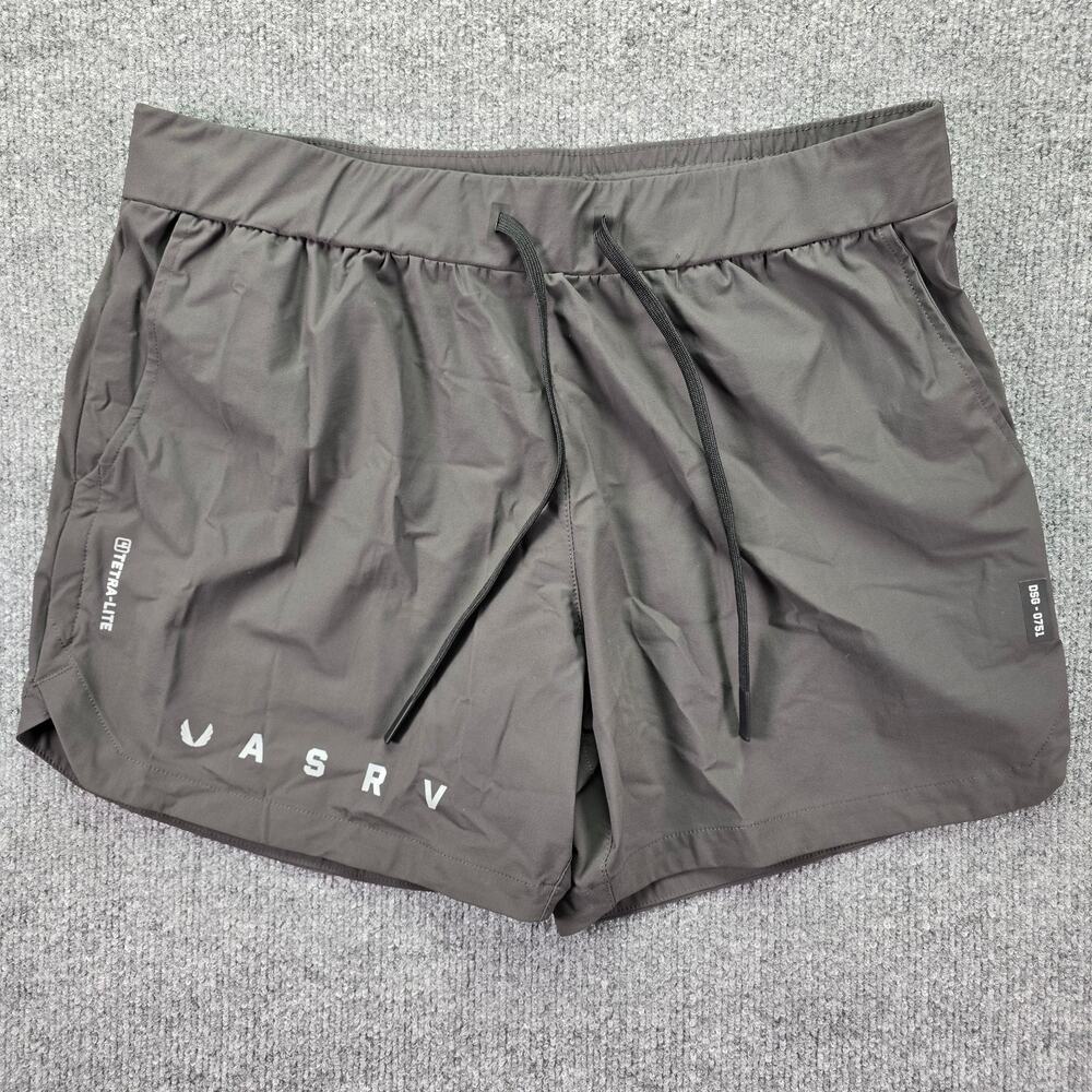 ASRV Tetralite Shorts Mens XL Gray Linerless Gym Training Running Drawstring 5"